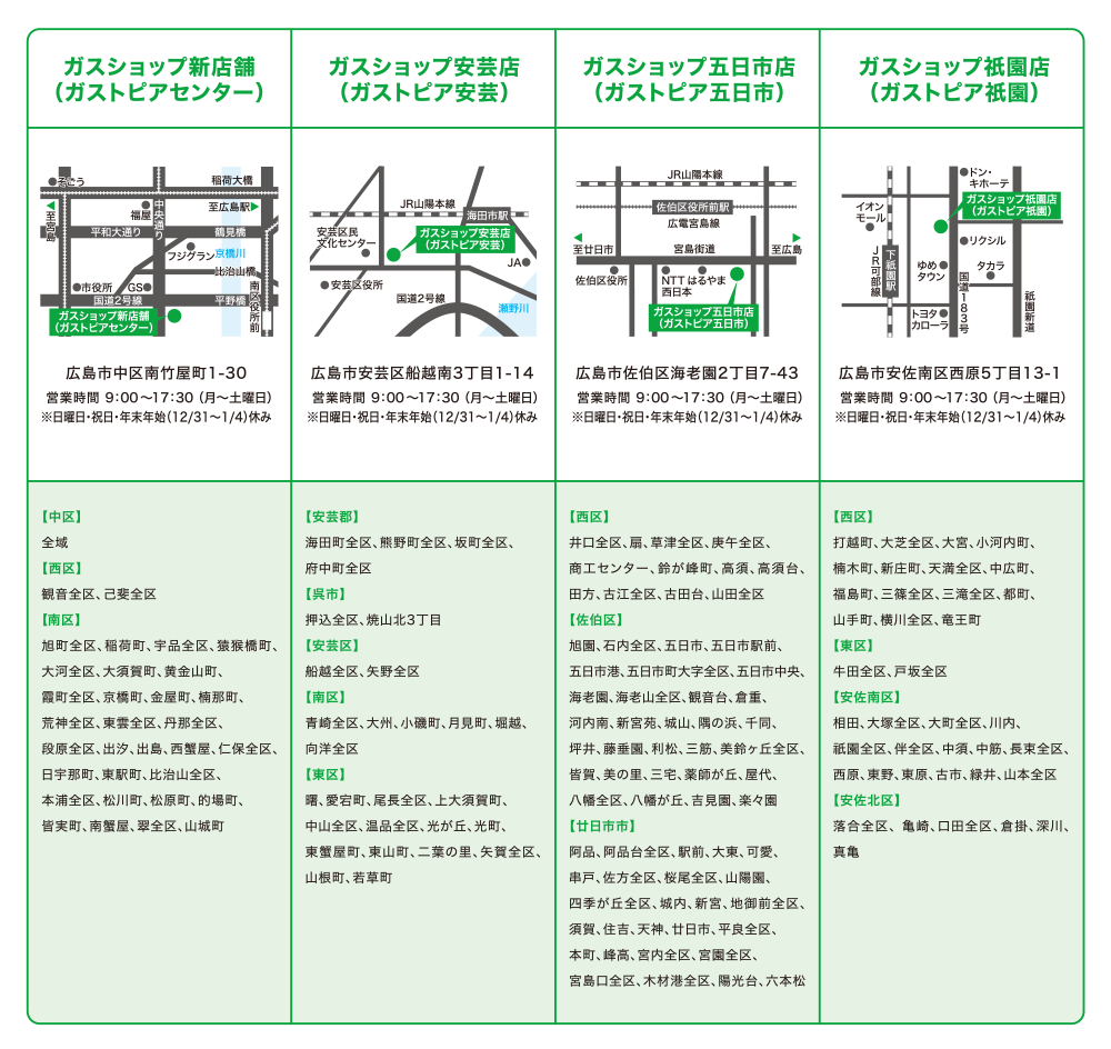 広島ガス | What's New : ガスショップ三原店閉店のお知らせ