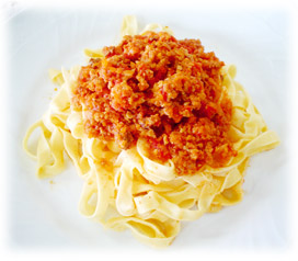 Pasta fresche ragu alla ToscanaiłpX^̃gXJ[i~[g\[Xj