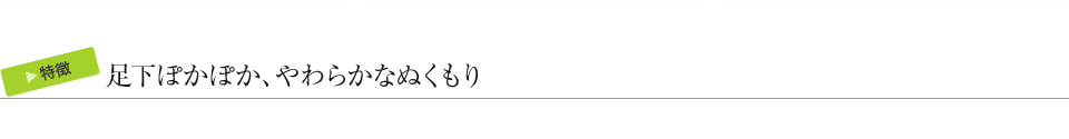 足下ぽかぽか、やわらかなぬくもり