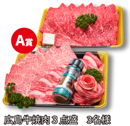 A賞/広島牛焼肉3点盛 3名様