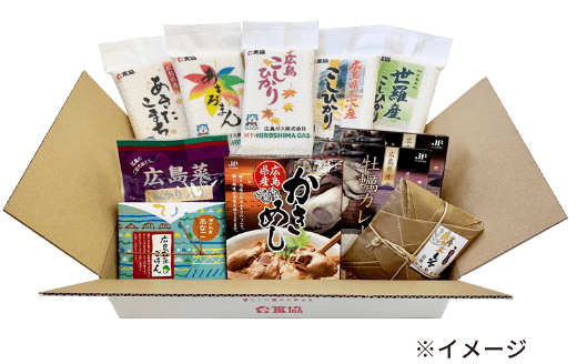 広島県産米5種とおかず商品の詰め合わせ